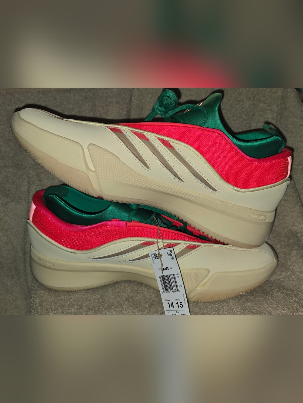 adidas Dame 9 'Egg Nog' basketball shoes featuring a warm Mens Size 14